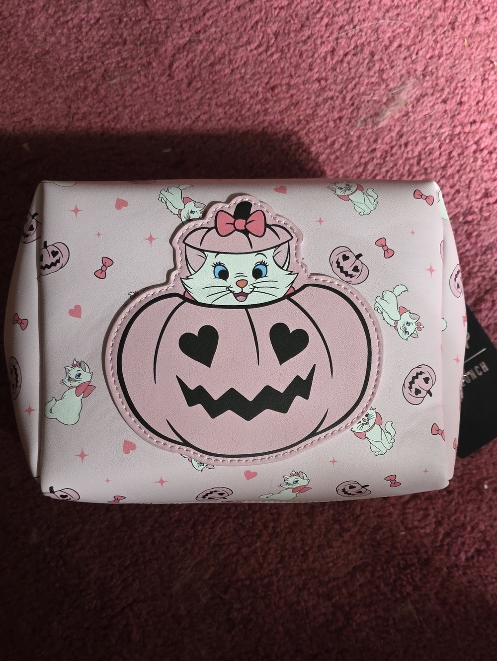 Disney Pink Halloween Pumpkin Cat Travel Bag